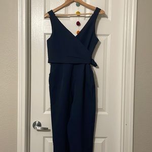 Charles Henry - Navy Wrap Jumpsuit